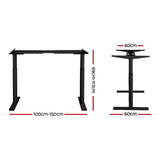 Artiss Standing Desk Frame Only Dual Motor Motorised Adjustable 125KG Load Black