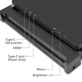 Dual Portable Triple Fold 1080P IPS FHD Monitor Screen Extender For Laptop 13.3" Black