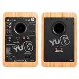 Kanto YU6 200W Powered Bookshelf Speakers with Bluetooth and Phono Preamp - Pair, Bamboo with S6 Black Stand Bundle